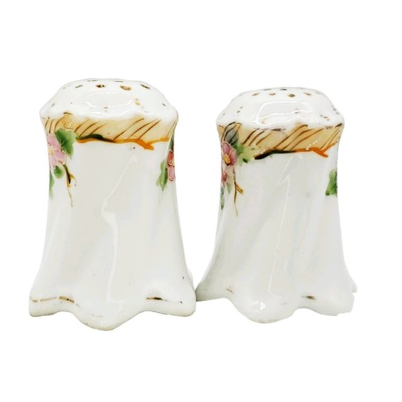 Antique Hand Painted Nippon Salt & Pepper Floral - Picture 4 of 7